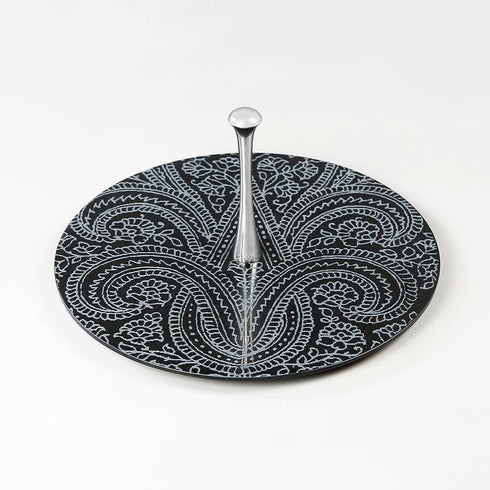 Black Engraved Single Tier Tray
